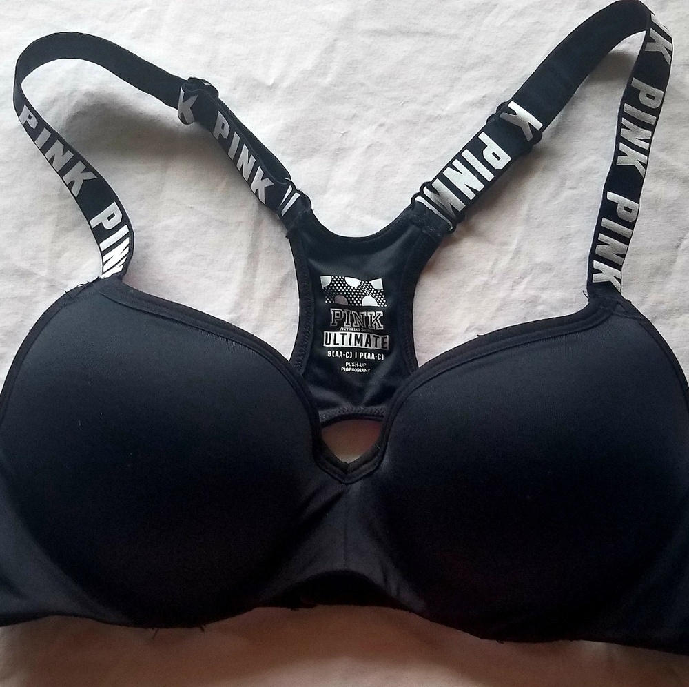 Pink Victoria Secrets Black push up sports bra